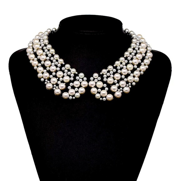 New Zara Pearl Collar Statement Necklace - Picture 4 of 7